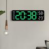 13inch Digital Wall Clock LED Alarm Clock Remote Control Clock with Calendar 12/24H Date Temperature Display