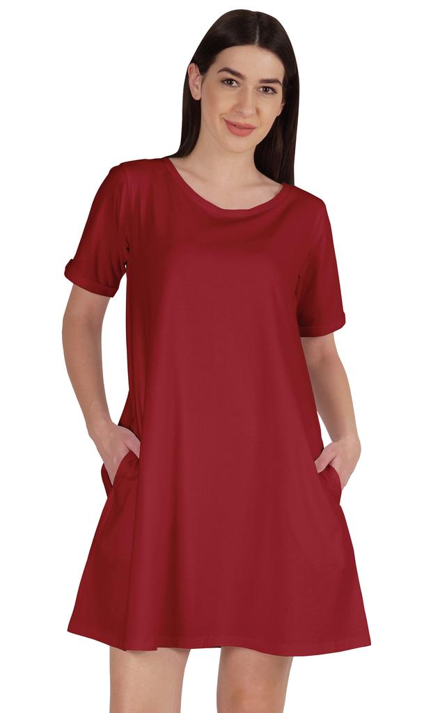 Inkmeso Платье-халат с карманами, летняя хлопковая туника, футболка, платье для женщин