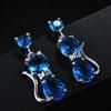 Серьги Huitan Romantic 9 Colors Cat для женщин, инкрустированные бриллиантами, кубическими цирконами, эффектные серьги для девушек, повседневная одежда, украшения для вечеринок