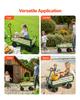 Pull-Along Wagon for Kids,101 cm Toddler Wagons with Foldable Wooden Panel & Handle, Supports up to 250kg, 25.4cm All-Terrain Tires, Utility Wagon