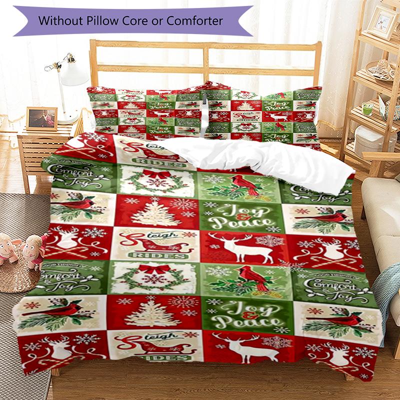 3pcs Christmas Bedding Set Duvet Cover Closure Includes 1 Duvet Cover & 2 Pillowcases, Soft and Comfortable for All Seasons.