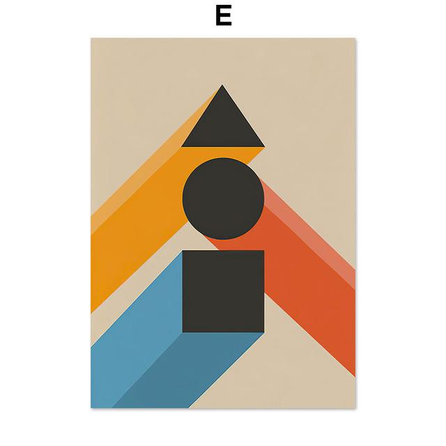 Баухауз Геометрические линии Солнце Море Современный абстрактный скандинавский настенный художественный постер и принты холст картины для декора гостиной