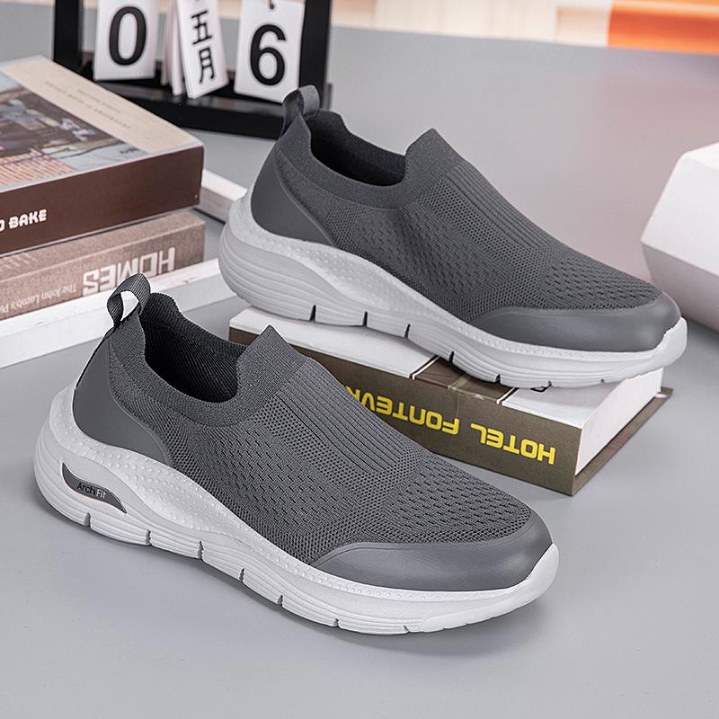 Large size elastic socks shoes low-top summer fly-woven mesh lazy shoes casual sports men's shoes