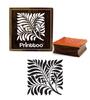 Printtoo Brown Wooden Leaf Pattern Square Rubber DIY Stamp Craft Textile Stamps-2 X 2