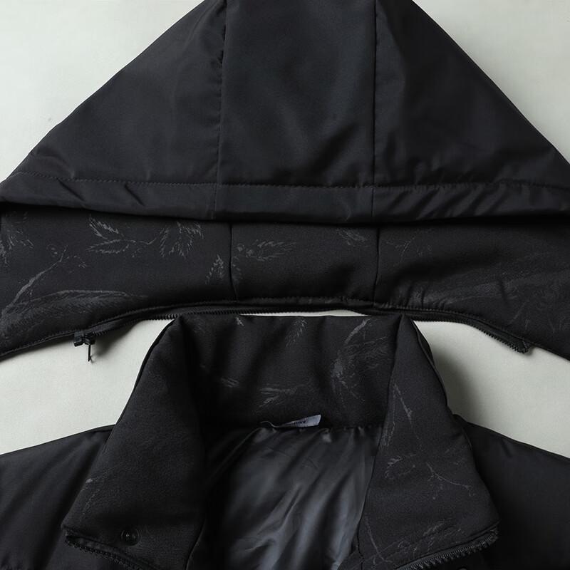 DIBENZE Мужская зимняя парка большого размера с отстегивающимся капюшоном и толстым хлопковым утеплителем