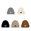 Embroidery Heart Knitted Hat Solid Color Love Skullies Beanies Sweet   Outdoor