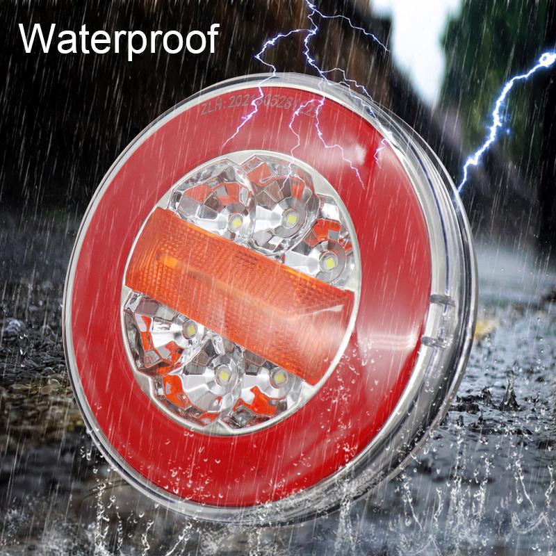 1/2/4x 12 В 24 В задний фонарь для грузовика, задний фонарь для прицепа, динамический сигнал поворота, стоп-сигнал, задний фонарь для каравана, круглый светодиодный задний фонарь