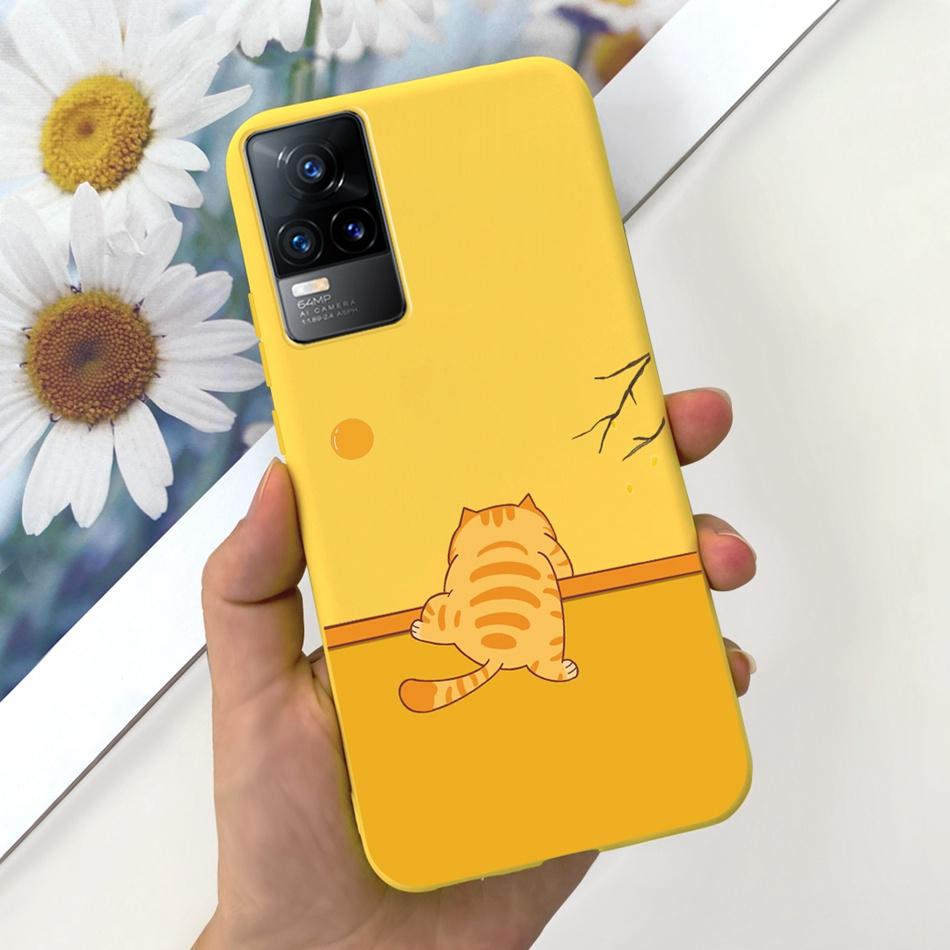 Чехол для Vivo V21e Чехол Vivo V21E 4G V 21E V2061 Милый Мультяшный Конфетный Цвет Мягкий Силиконовый ТПУ Задняя Крышка Телефона