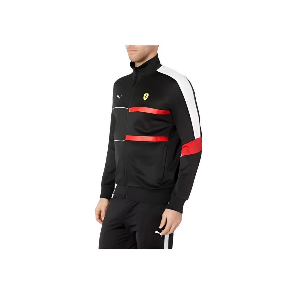 Puma Ferrari Racing Series Stand Collar Casual Retro Sports Jacket Men Jacket Black 577822-02