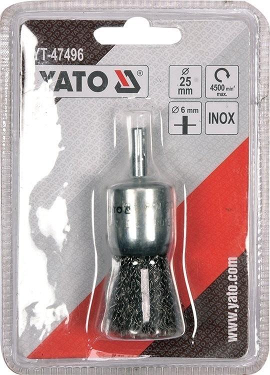 Front Brush With 25Mm Stainless Steel Shank Yt-47496 Yato