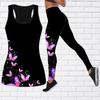 Petal Butterfly Print Yoga Outfit for Women Fashion Workout Leggings Fitness Sports Casual Yoga Pants