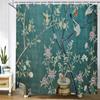 Занавеска для душа в китайском стиле с цветком и птицей, водонепроницаемая занавеска для ванной комнаты, ткань с 3d принтом и крючками, декоративная занавеска для душа