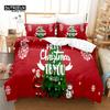 Red Christmas Bedding Set, 3Pcs Duvet Cover Set, Soft Comfortable Breathable Duvet Cover, For Bedroom Guest Room Decor