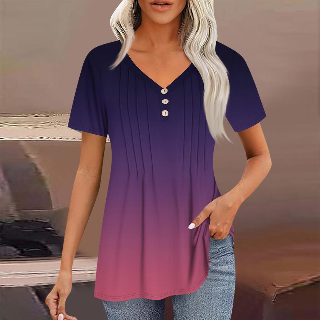 Женские рубашки с короткими рукавами, топы, элегантные повседневные рубашки, топы с V-образным вырезом и плиссировкой