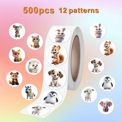 500 наклеек, новый стиль, мультфильм, 3D-кукла-животное, креативные наклейки, наклейки на компьютер в виде стакана с водой, 12 дизайнов узоров
