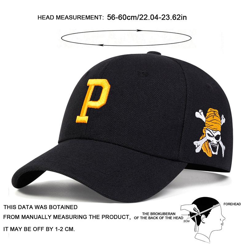 Бейсболка с вышитой буквой P сбоку пирата, хлопковые кепки в стиле хип-хоп, кепки для занятий спортом на открытом воздухе, солнцезащитные кепки для гольфа
