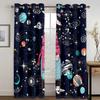 3D мультфильм дети звезда космический корабль шторы астронавт галактика 2 панели подходят для гостиной спальни кухни балкона украшения окна