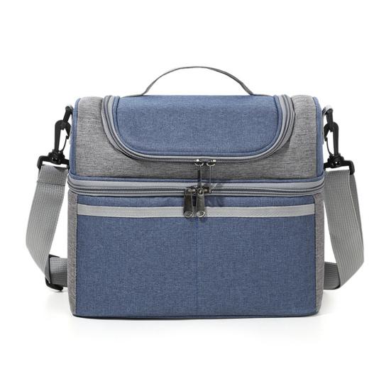 Insulated Lunch Bag Double Deck Lunch Tote Large Leakproof Expandable Lunch Box Reusable Tote Cooler Bag with Pocket for Work Picnic Outdoor