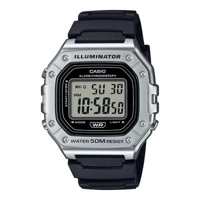 Стандартные цифровые часы W-218HM-7AV для мужчин и женщин, серебристый металлик, дешевые Casio, импортная модель