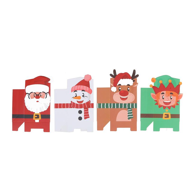 8 шт. мультяшные мини рождественские подарочные коробки складные рождественские конфеты печенье угощения коробка праздничные сувениры