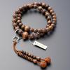 Buddhist Altar Shop Takita Shoten Buddhist Prayer Beads, Jodo Sect, Formal Prayer Beads for Men, Sandalwood (Matte), 9 inches, Pure Silk Flower