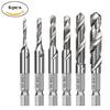 6PCS M3-M10 High Speed Steel Quick Change Hex Screw Tap Drill Bits Hss Taps Countersink Deburr Set Metric Combination Bit