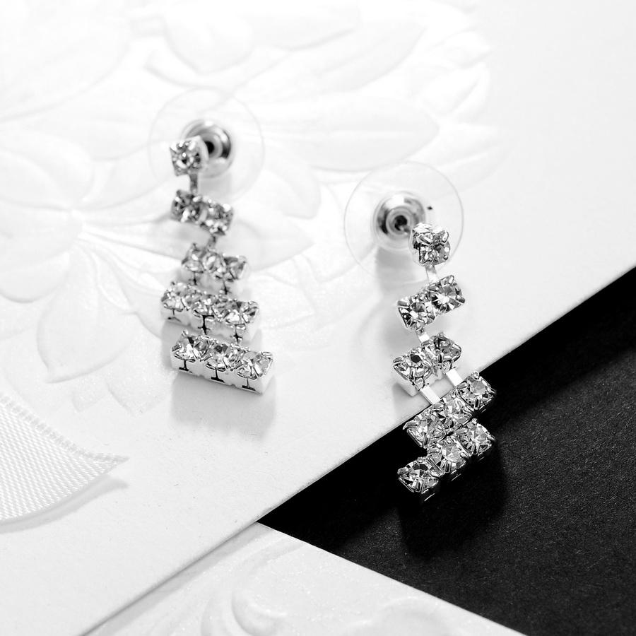 Серебряный цвет Свадебный комплект ювелирных изделий Кристалл Свадебные блестящие стразы Комплекты ювелирных изделий Элегантное ожерелье Серьги Комплект ювелирных изделий для помолвки