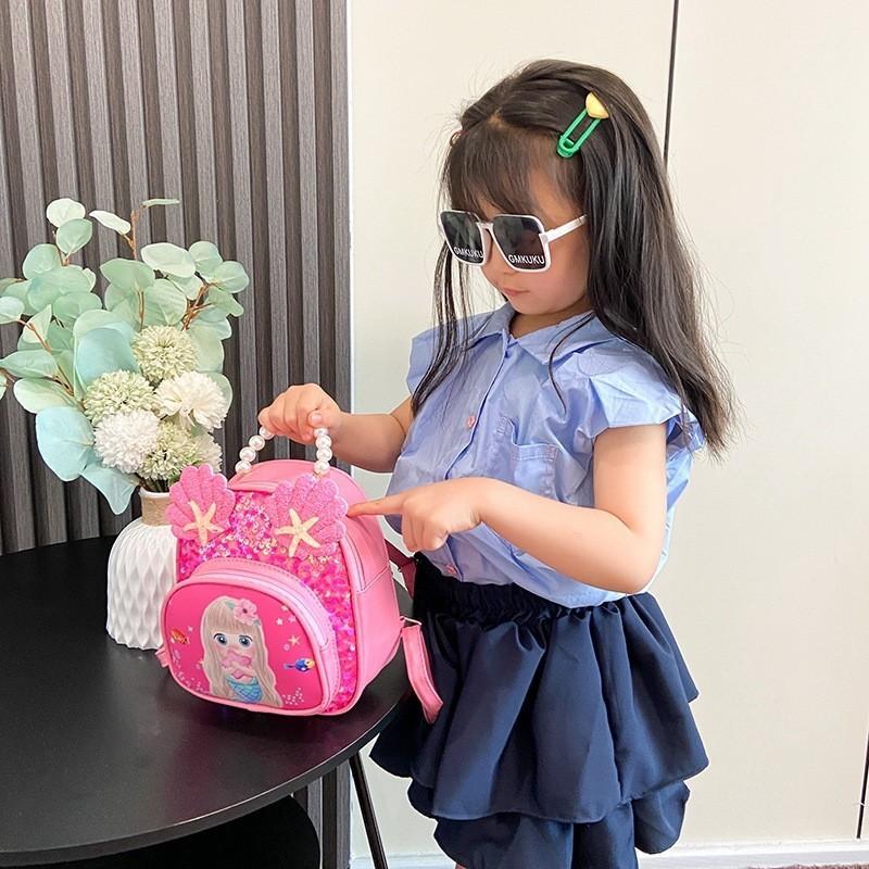 Adorable Cartoon Children's Backpack Girls Kindergarten Lightweight Pu Bag Breathable