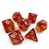 7pcs/Set Two-color Glitter Transparent Polyhedral Dice for Dnd COC Cthulhu Rpg Running Group Board Game Dice Number Dice Set