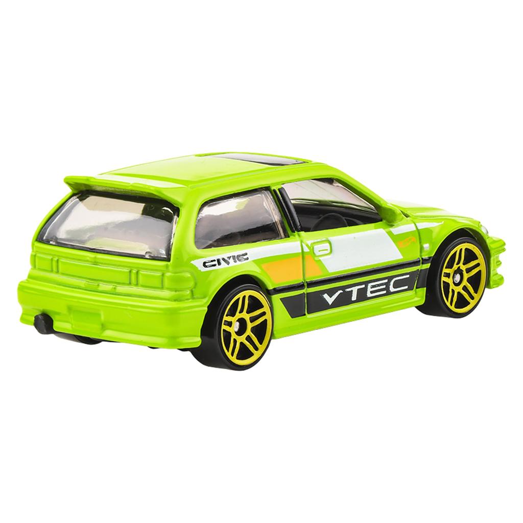 Hot Wheels Базовая машинка JFN66 90 Honda Civic EF Мини-машинка Игрушка Зеленая Возраст 3+