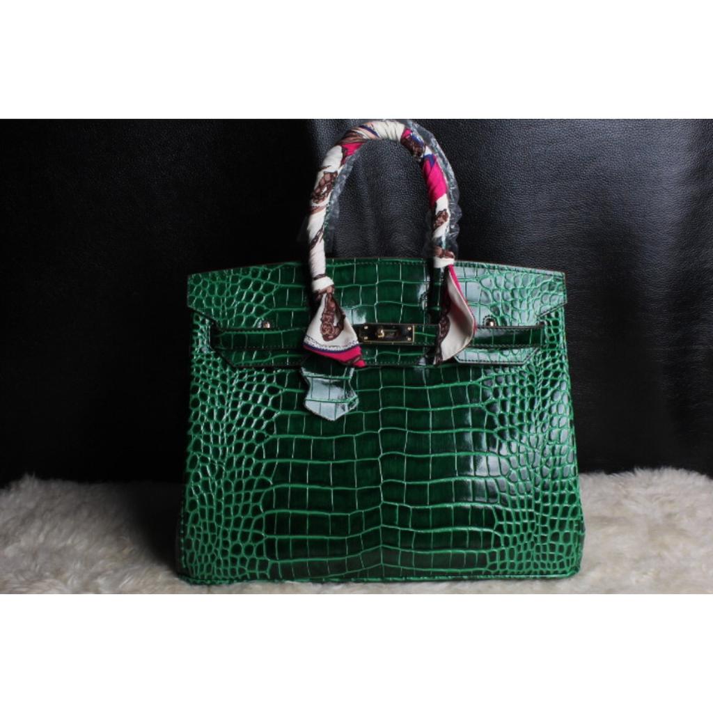 FD64102940 осень и зима новая платиновая серия макарон узор крокодила портативная наплечная сумка из коровьей кожи 25 см