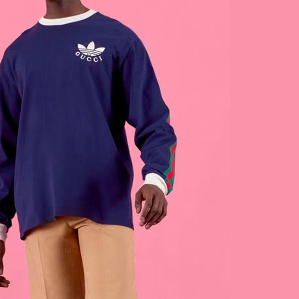 Gucci X Adidas Originals Футболка Унисекс Темно-синяя 700506-XJEKO-4622