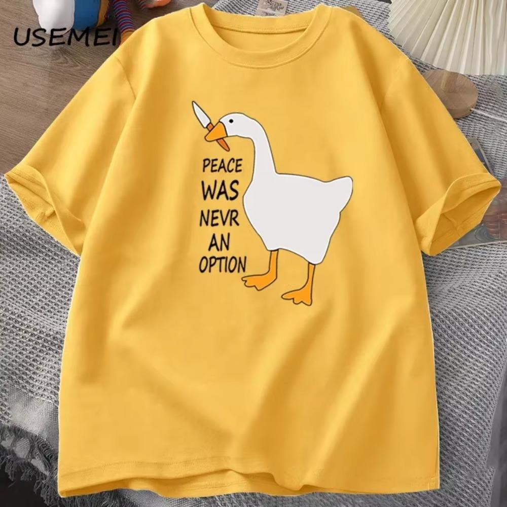 Футболки Goose Peace Was Never An Option для мужчин и женщин, летние, хлопковые, модные, для отдыха, крутые, мужская одежда, футболка с коротким рукавом