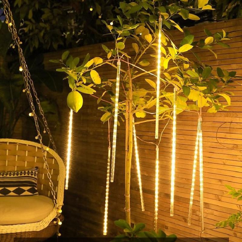 Солнечная светодиодная гирлянда с метеоритным дождем, праздничная гирлянда, водонепроницаемый сказочный садовый декор, уличная светодиодная уличная гирлянда, Рождественское украшение