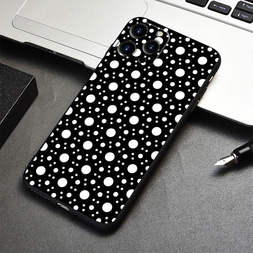 Для iPhone 7 12 14 8 Plus XR 13 Pro Max X 11 XS 5 6S 6 SE2022 5S SE2 Mini смартфон черный и белый горошек чехол для телефона