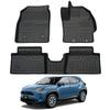 Коврики XALER 3D TPE для пола для Toyota Yaris Cross (2020–Настоящее время), Передний и 2-й ряд, Водонепроницаемый, Противоскользящий, Специфический для автомобиля крой, 3 шт.