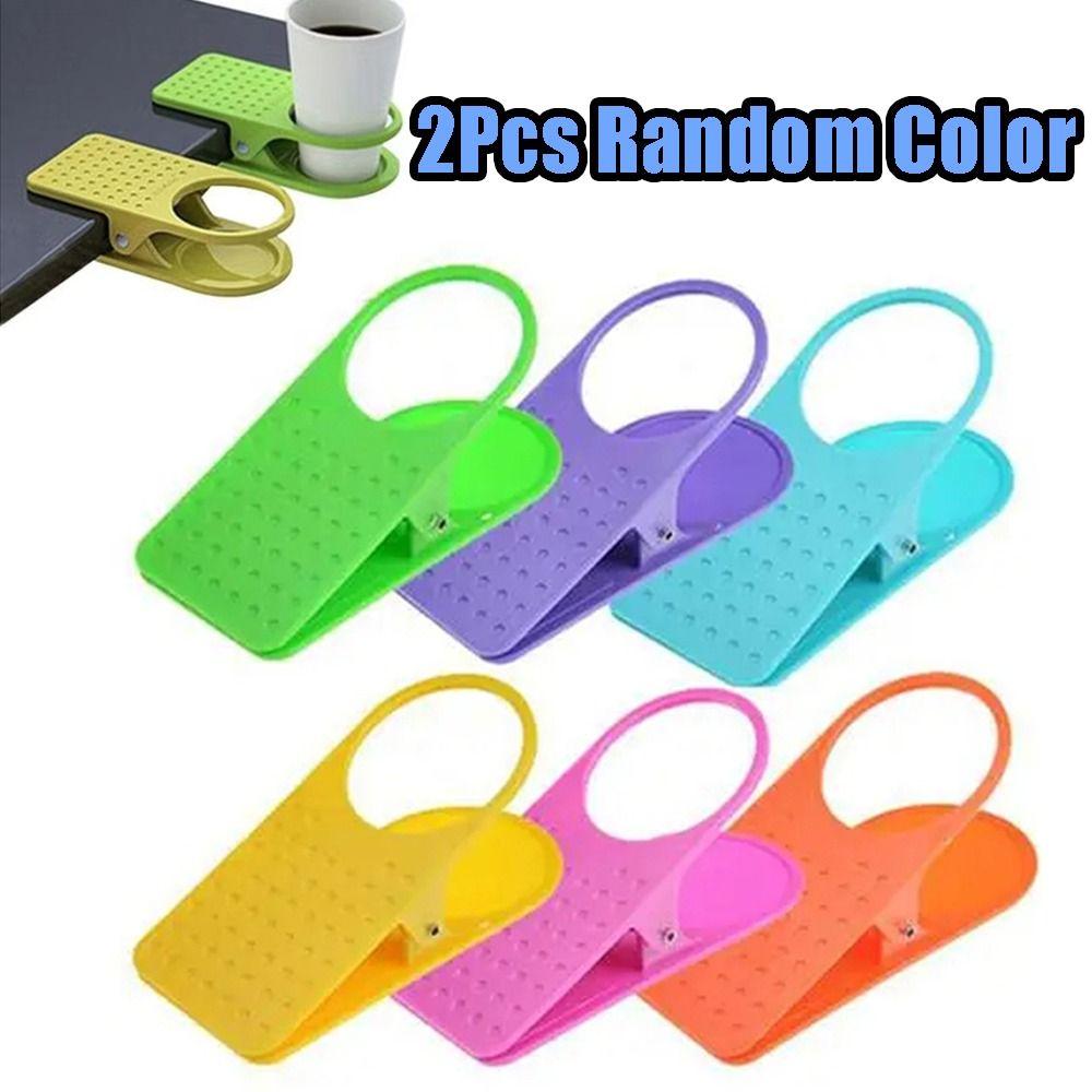 2Pcs Multi-functional Clip on Table Cup Holder Creative Desktop Mug Rack  Office