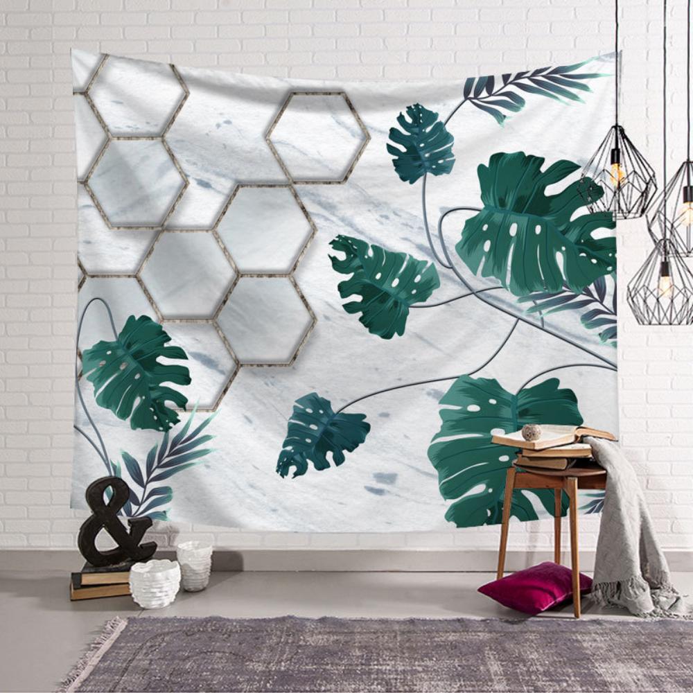 Гобелен с принтом, индивидуальный дизайн зеленых растений, фоновая ткань для скандинавской комнаты, подвесная ткань для спальни, настенная ткань