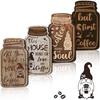 American Style Countryside 4 Pieces Retro Wooden Coffee Letter Logo, Home Kitchen Decoration, Simple Gnome Wooden Hang Tag