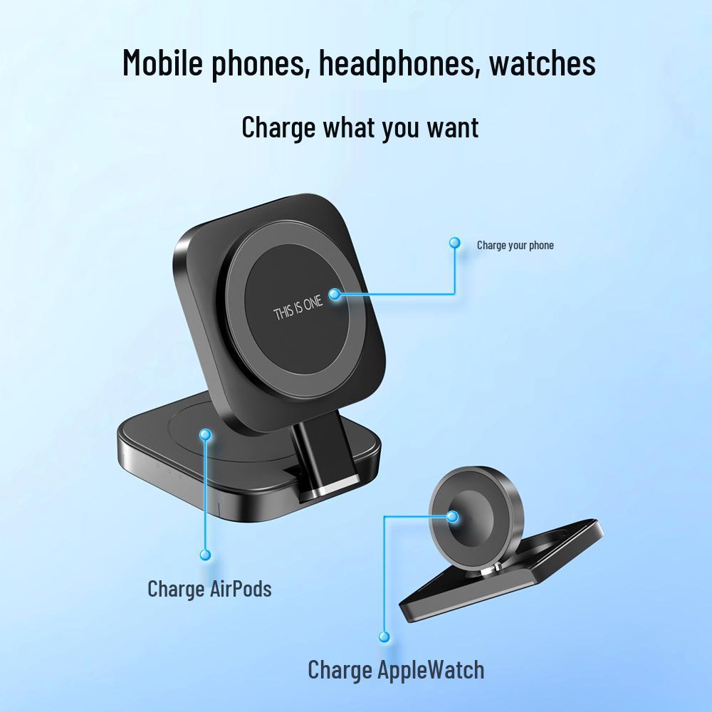 Магнитное беспроводное зарядное устройство 3-в-1 для устройств Apple
