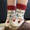 Шерстяные носки Детские Снеговик Рождественская елка Утепленные Теплые Гольфы