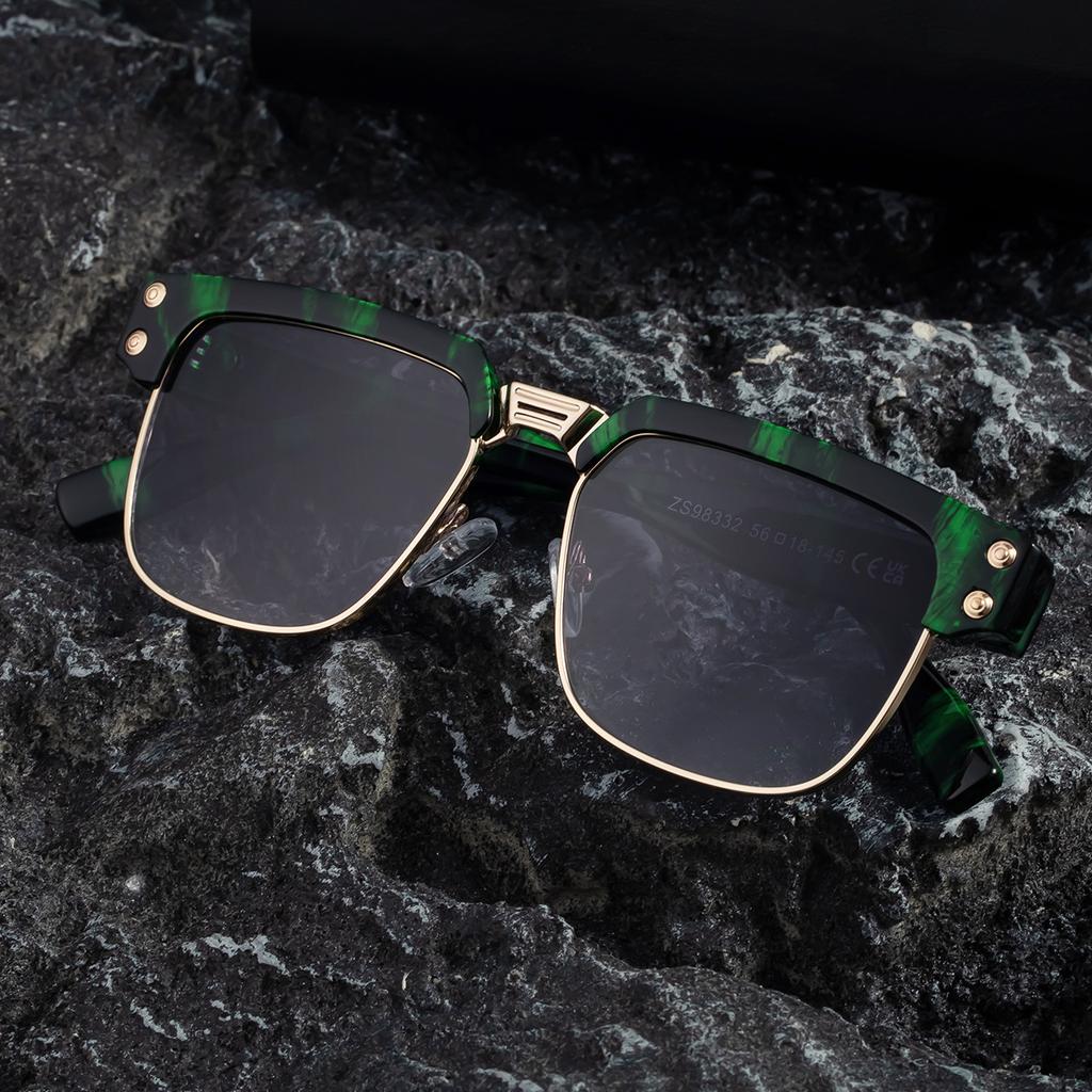 Retro Fashionable Square Framed Sunglasses Unisex Individualistic High-End Uv400 Protection Street Photography Shades Glasses