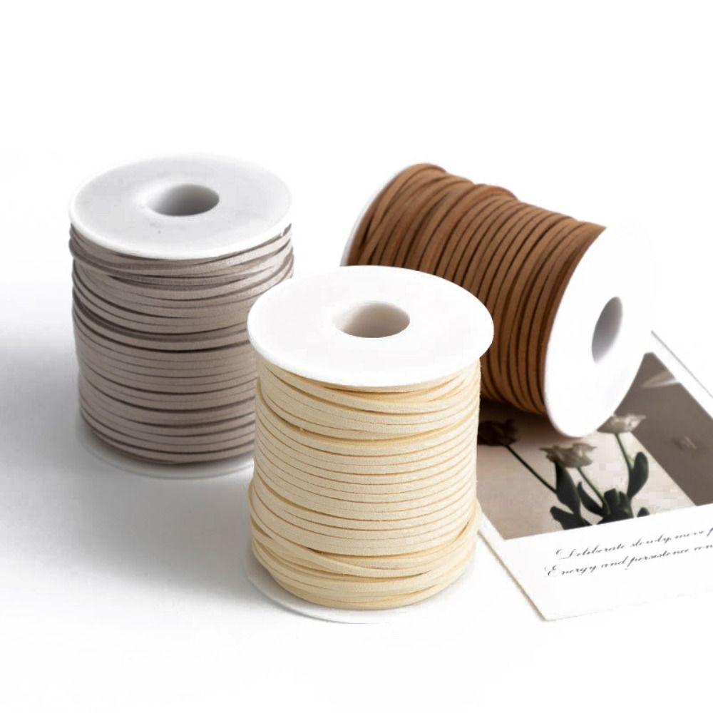 Faux Suede Leather Roll Thread Handmade Gift Packaging Rope Gift Box Strap Leather Velvet Rope DIY