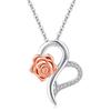 Ожерелье с подвеской в ​​виде цветка розы для женщин, подвески в форме сердца, модные украшения, подарки для девочек