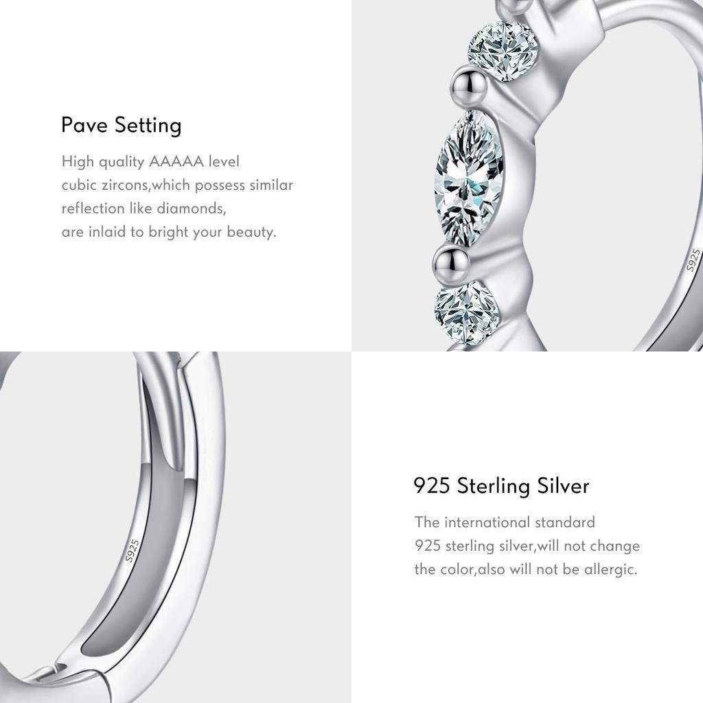 MODIAN Твердые серьги-кольца из стерлингового серебра 925 пробы с круглым ромбом и бирюзой, модная пряжка для ушей с платиновым покрытием для женщин, ювелирные изделия