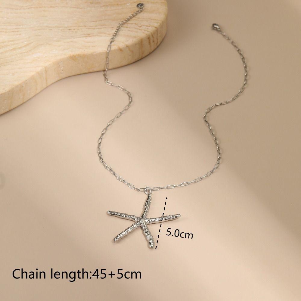 Big Pendant Starfish Pendant Necklace Multi-pendant Jewelry Set Star Necklace Summer Holiday