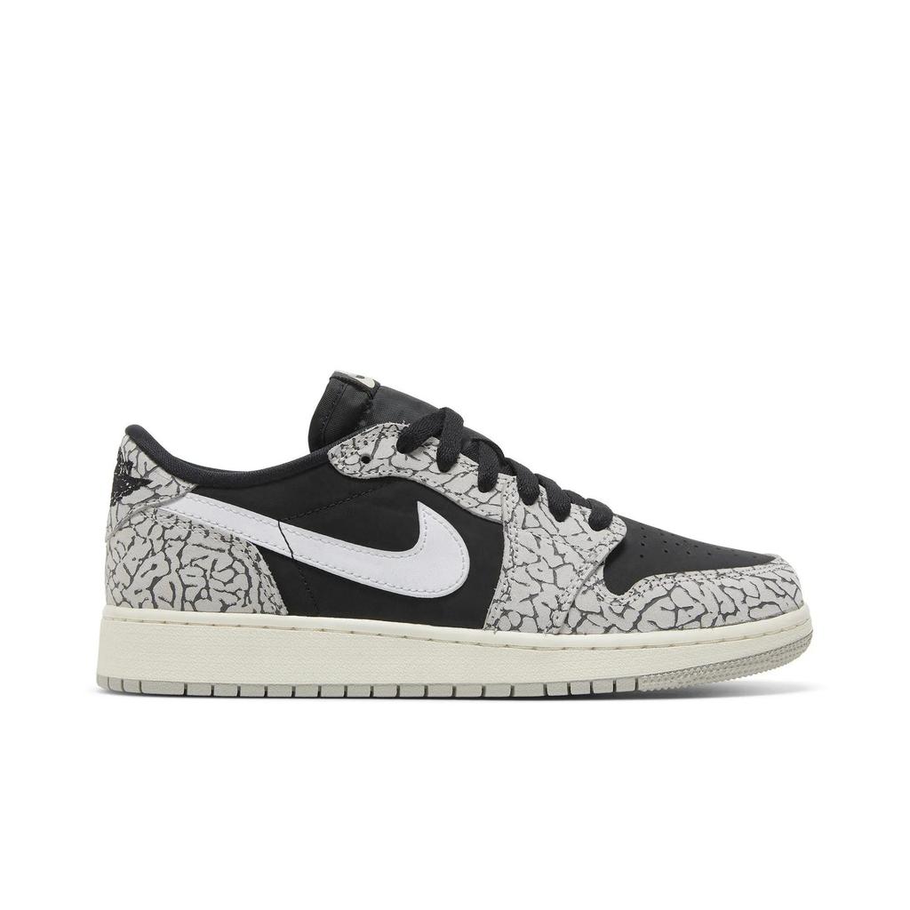 Air Jordan 1 Retro Low OG Grade School 'Black Cement' (Unisex) Black / Muslin / Tech Grey / White / Sail Kids' Basketball Shoes CZ0858 001