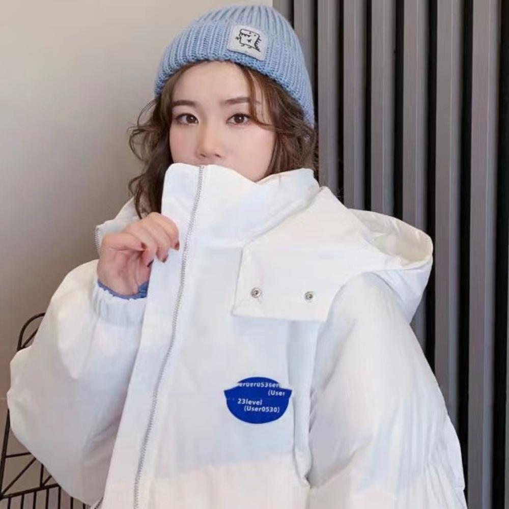 Новая зимняя пуховая хлопковая куртка, женская корейская свободная теплая парка с толстым капюшоном и длинными рукавами ярких цветов