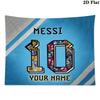 Custom Name Lionel MessiPrinted Tapestry – Wall Hanging for Bedrooms, Dorms, and Home Decor
