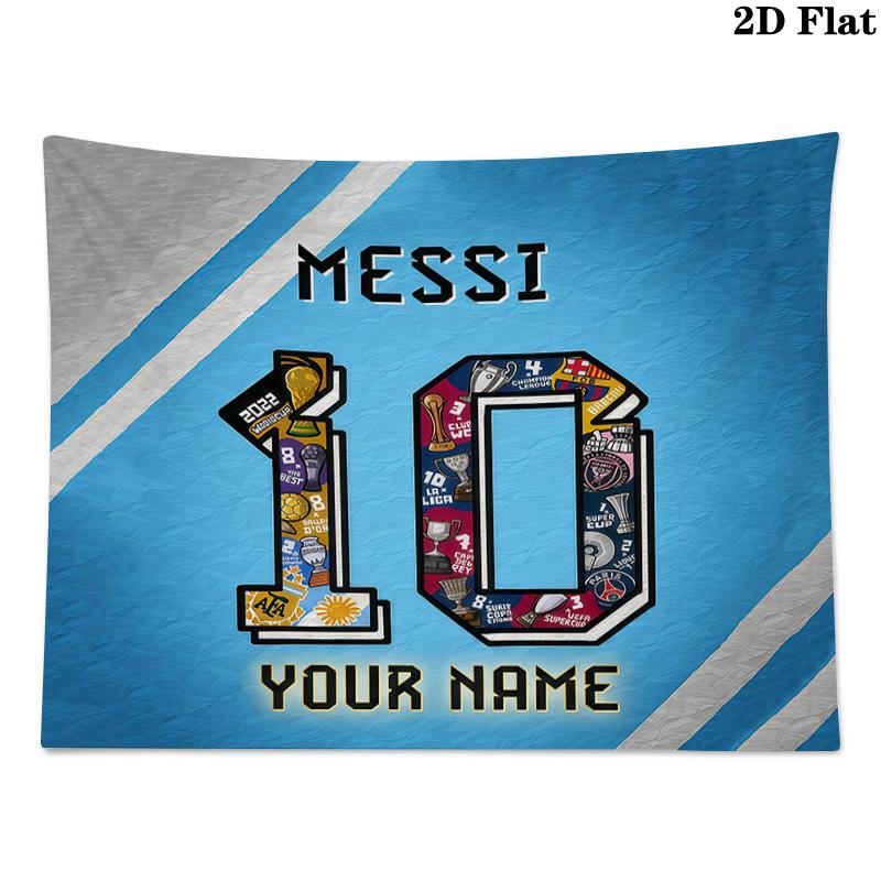 Custom Name Lionel MessiPrinted Tapestry – Wall Hanging for Bedrooms, Dorms, and Home Decor